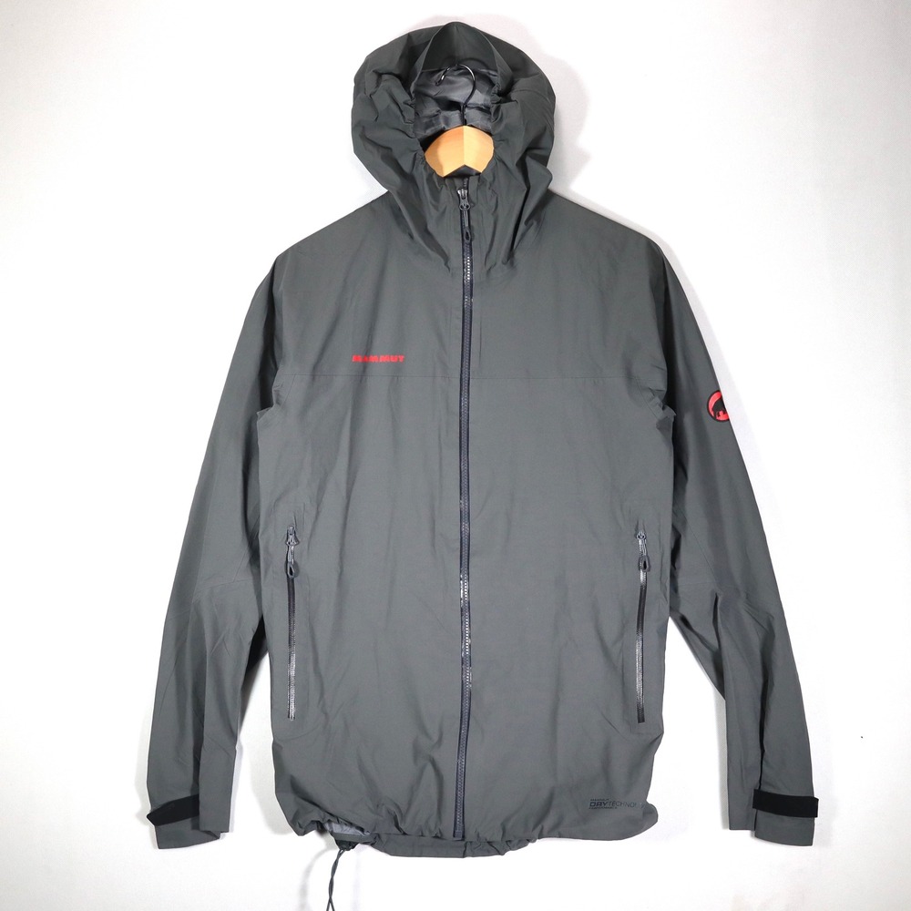 Mammut Rain Jacket Mens Medium Gray DryTechnology Performance Shell Hiking